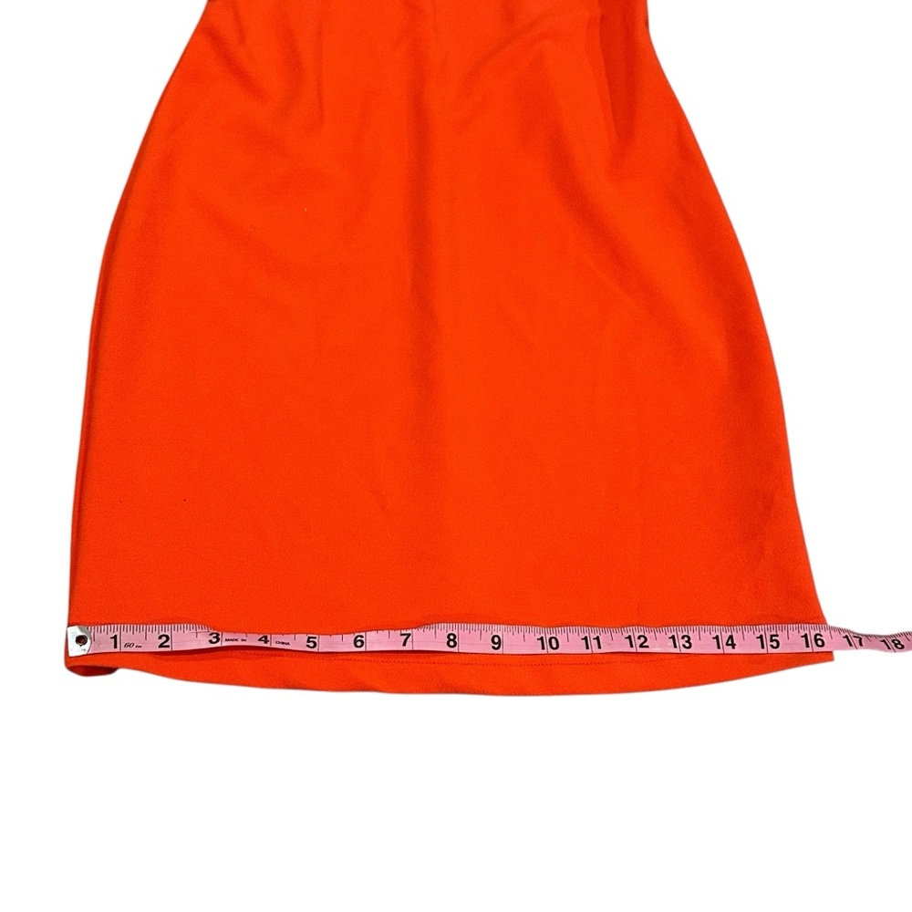 Guess Coral Orange 1/4 Zip Front Short Sleeve Midi Dress - Size Small - Picture 14 of 15
